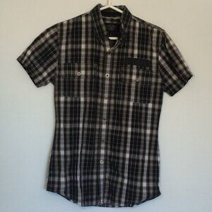 Harley Davidson Mens Slim Fit Shirt Small Black Short Sleeve Snap #1 Patch 2011